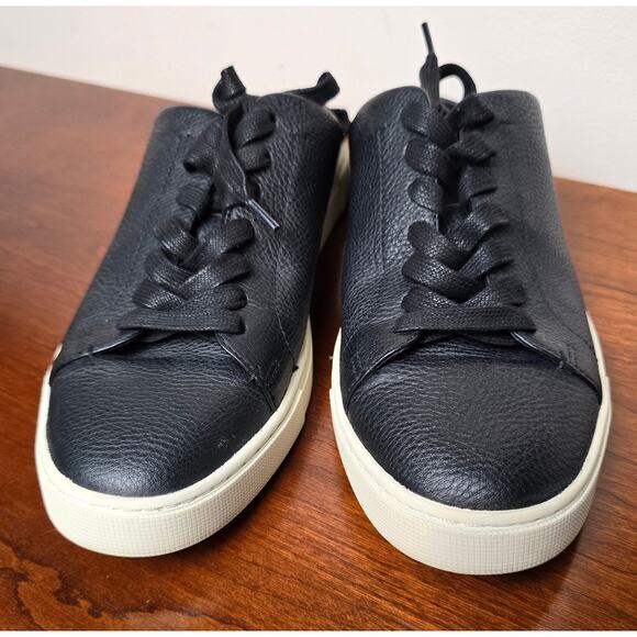 Frye Leather Sneaker Mules Black Slip On- Women's Size 10 - Picture 2 of 6